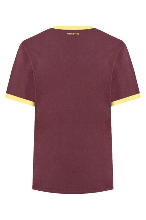 Harper & Yve bordeaux dames t-shirt | Achteraanzicht