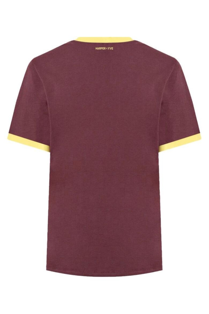 Harper & Yve bordeaux dames t-shirt | Achteraanzicht