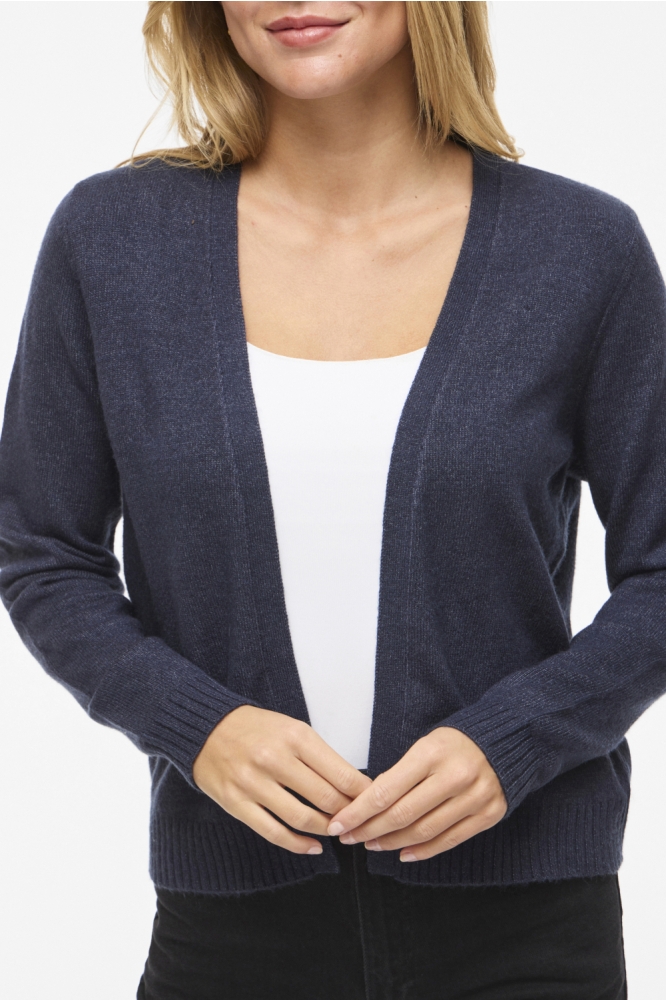 Vila blauwe dames vest | Close up