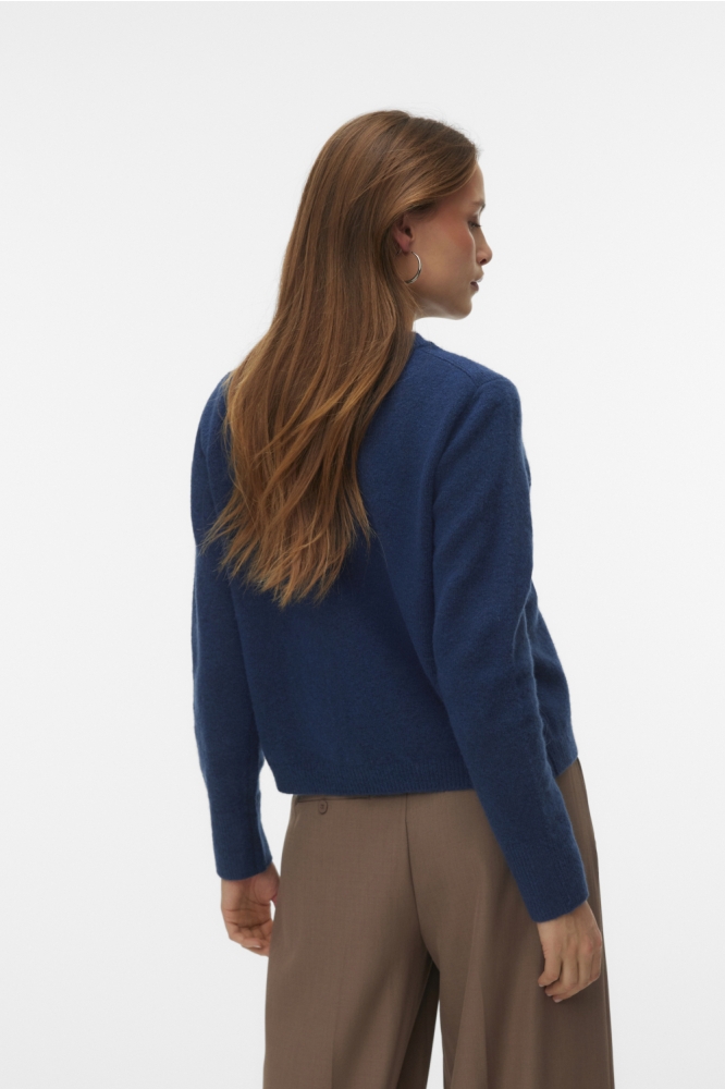 Vero Moda blauwe dames vest | Model achteraanzicht