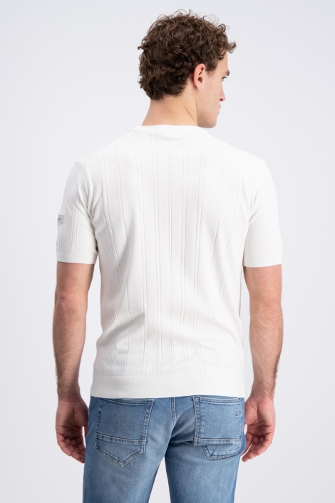 Gabbiano ecru heren t-shirt | Model achteraanzicht