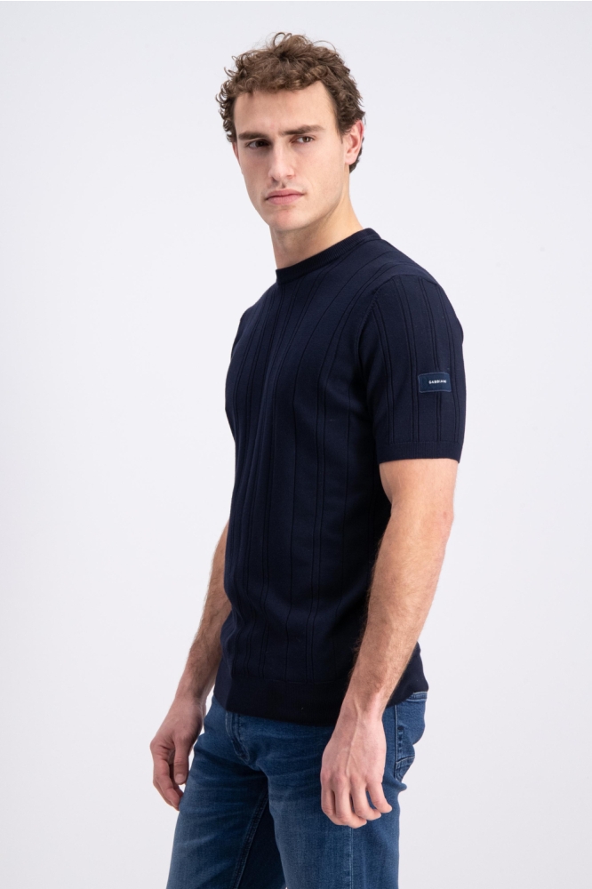 Gabbiano blauwe heren t-shirt | Model zijaanzicht