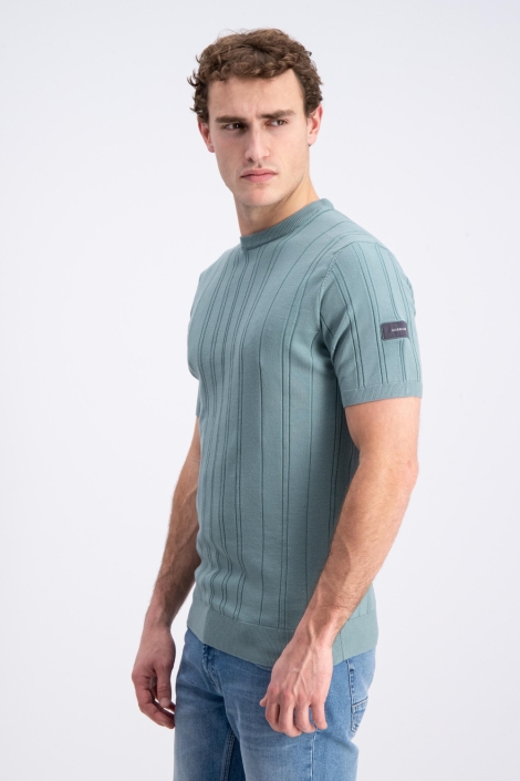 Gabbiano groene heren t-shirt | Model zijaanzicht