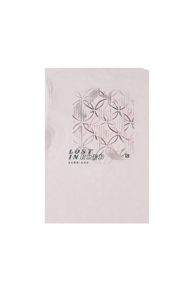 Gabbiano ecru heren t-shirt | Close up