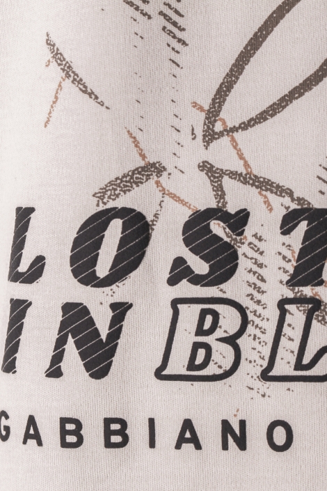 Gabbiano ecru heren t-shirt | Close up