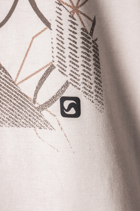 Gabbiano ecru heren t-shirt | Close up