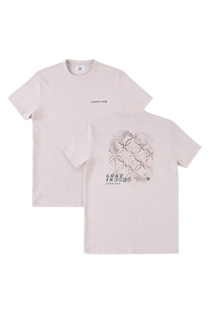 Gabbiano ecru heren t-shirt | Vooraanzicht