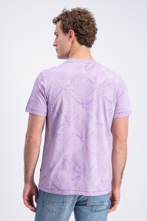 Gabbiano paarse heren t-shirt | Model achteraanzicht