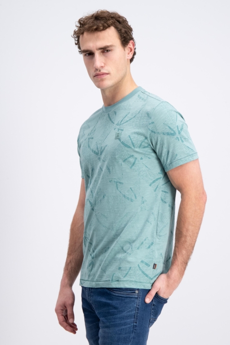 Gabbiano groene heren t-shirt | Model zijaanzicht