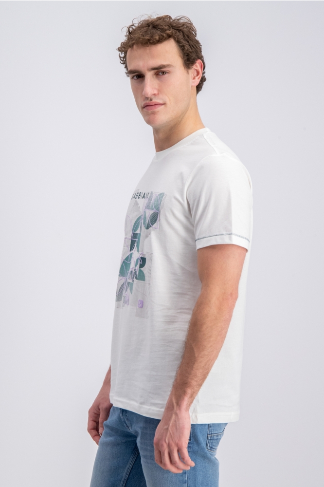 Gabbiano ecru heren t-shirt | Model zijaanzicht