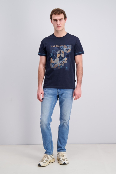 Gabbiano blauwe heren t-shirt | Model