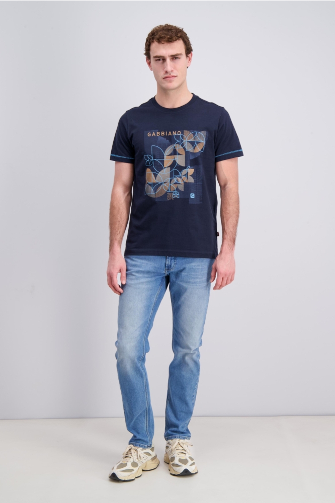 Gabbiano blauwe heren t-shirt | Model