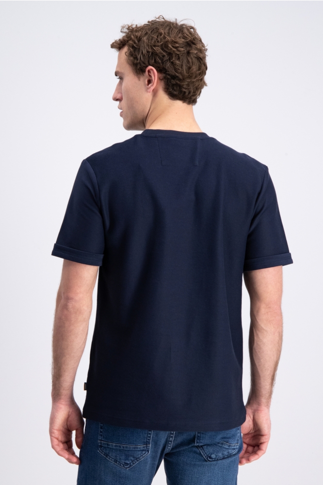 Gabbiano blauwe heren t-shirt | Model achteraanzicht