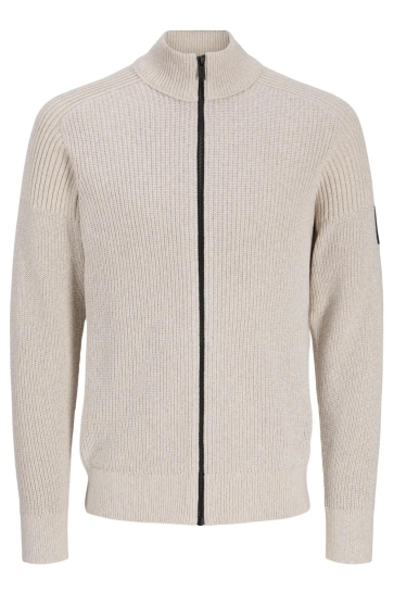 Jack & Jones jjcleveland knit zip cardigan Beige