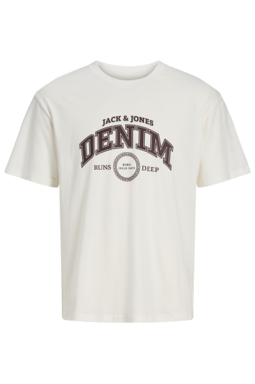 Jack & Jones T-shirt JJJAM TEE SS CREW NECK 12298460 Cloud Dancer