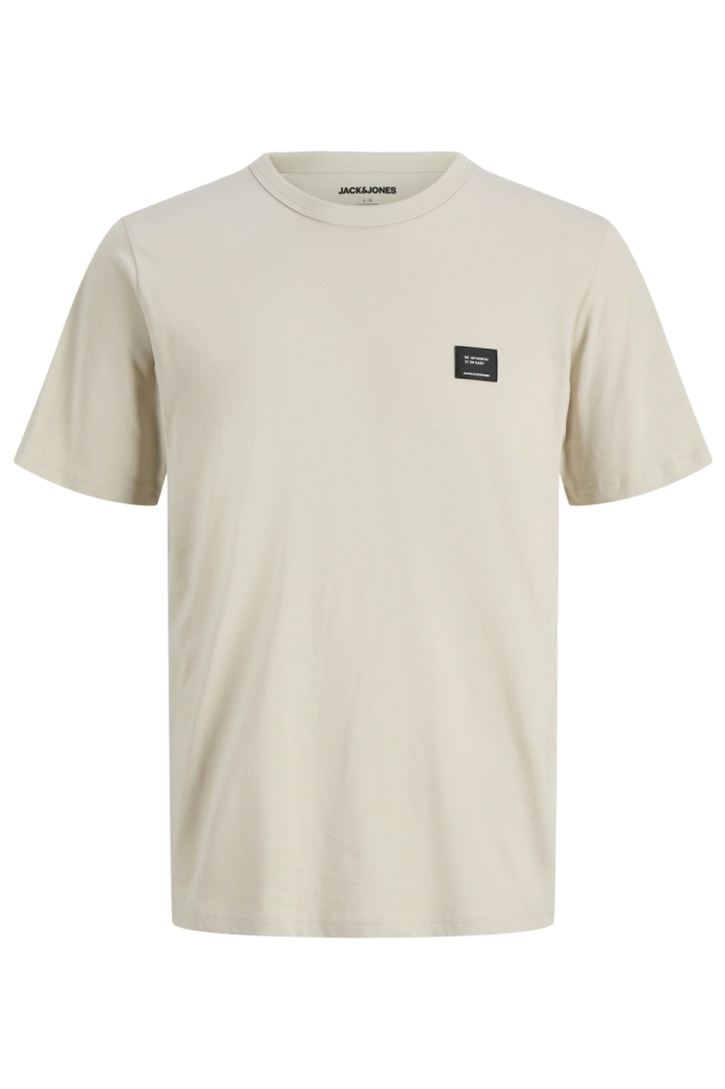 Jack & Jones beige heren t-shirt | Vooraanzicht