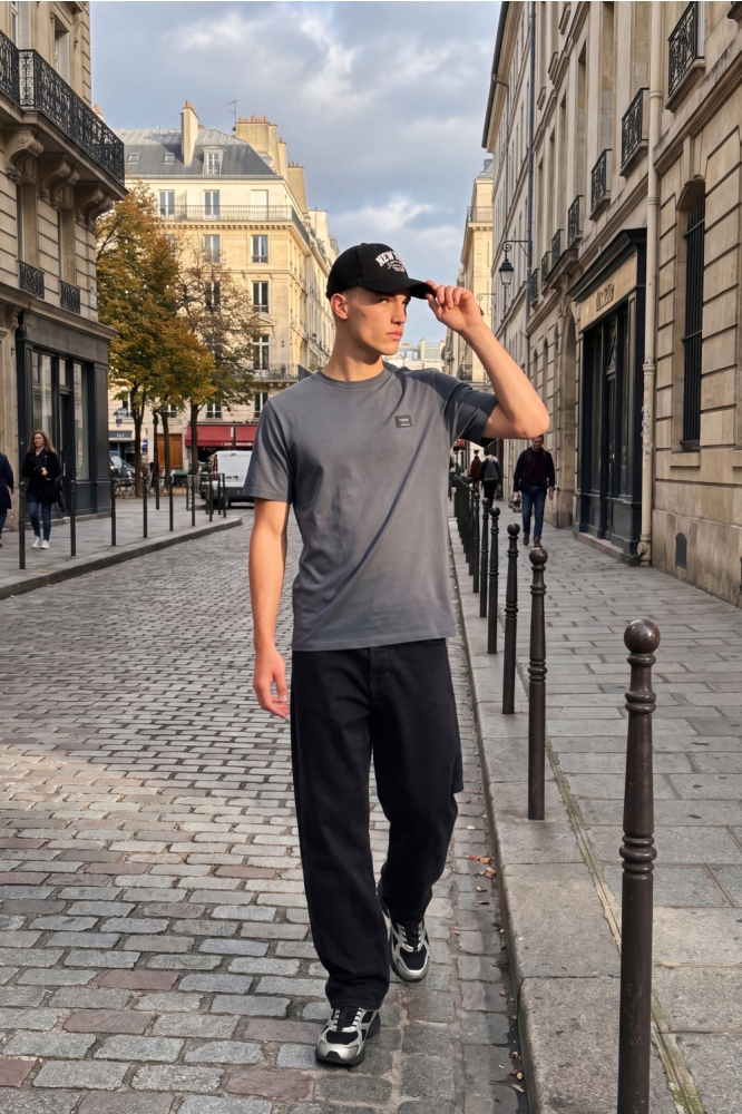 Jack & Jones blauwe heren t-shirt | Sfeerbeeld, In situatie