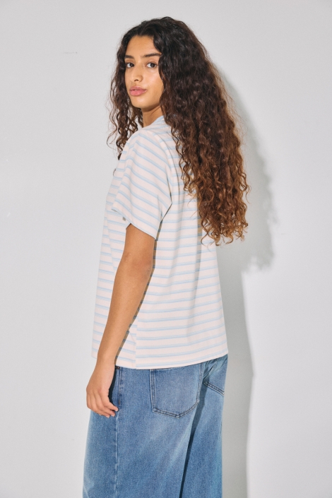 Noisy may beige dames t-shirt | Model zijaanzicht