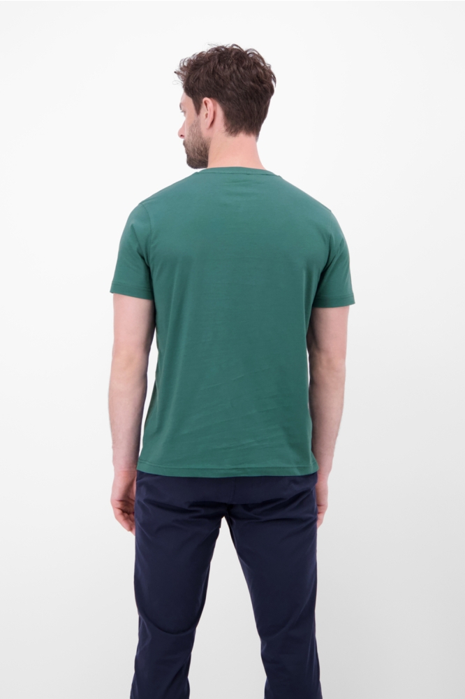 Lerros groene heren t-shirt | Model achteraanzicht