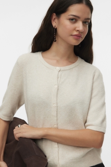 Vero Moda vmdoffy 2/4 o-neck button cardigan Beige