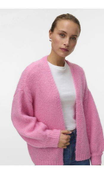 VMMAYBE LS OPEN CARDIGAN NOOS 10273101 Pink Cosmos
