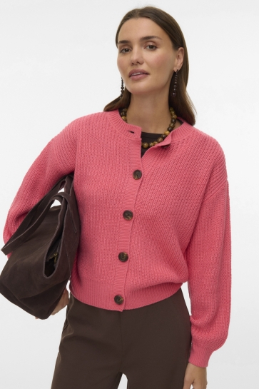 Vero Moda Vest VMLEA LS O-NECK CARDIGAN NOOS 10337797 Coral Paradise