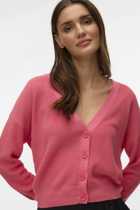 Vero Moda roze dames vest | Model vooraanzicht