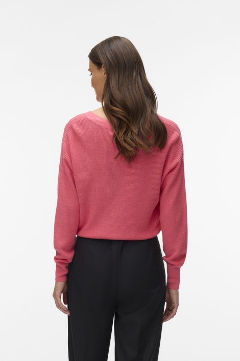 Vero Moda roze dames vest | Model achteraanzicht