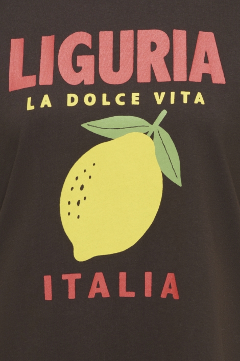 Jacqueline de Yong bruine dames t-shirt | Close up