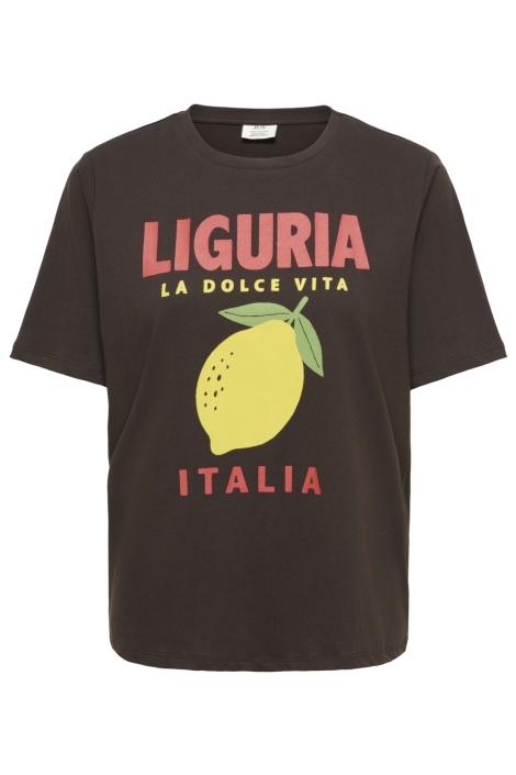 Jacqueline de Yong bruine dames t-shirt | Vooraanzicht