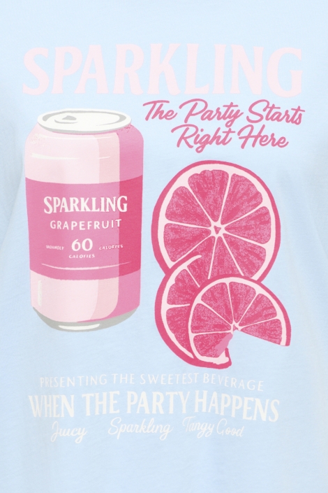 Jacqueline de Yong blauwe dames t-shirt | Close up