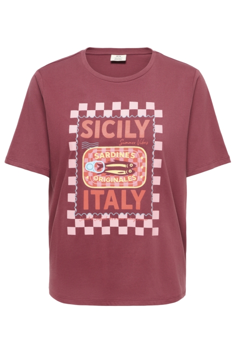 Jacqueline de Yong bordeaux dames t-shirt | Vooraanzicht