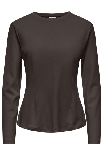 Jacqueline de Yong T-shirt JDYEVA L/S TOP JRS 15376258 Coffee Bean