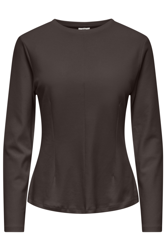 Jacqueline de Yong bruine dames t-shirt | Vooraanzicht