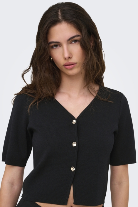 Jacqueline de Yong zwarte dames vest | Kleurstaal