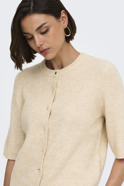 Jacqueline de Yong ecru dames vest | Close up
