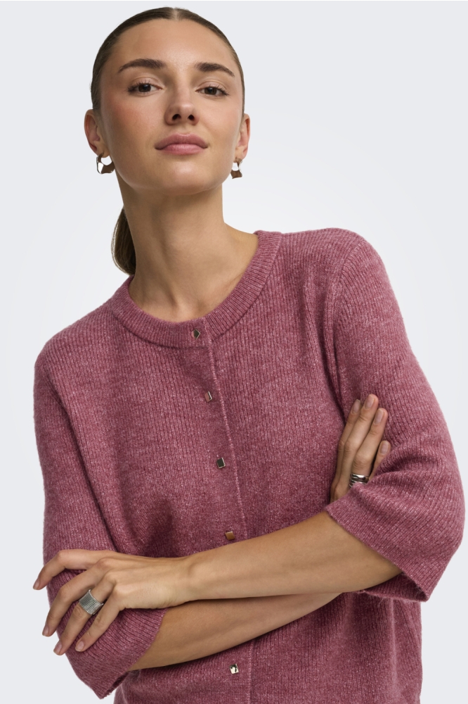 Jacqueline de Yong bordeaux dames vest | Close up