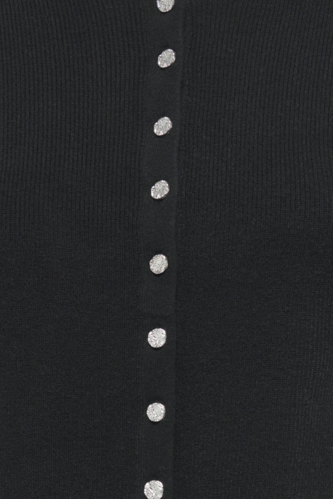 Jacqueline de Yong zwarte dames vest | Close up