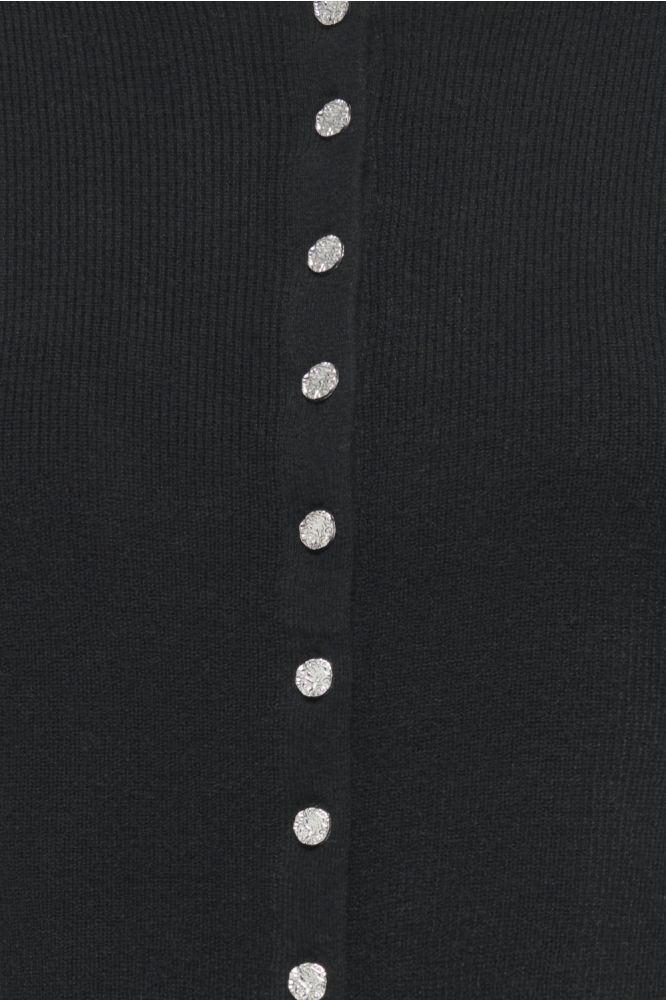 Jacqueline de Yong zwarte dames vest | Close up