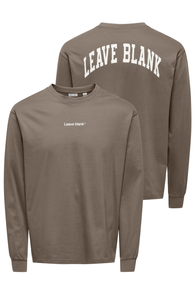 Only & Sons camel heren t-shirt | Vooraanzicht
