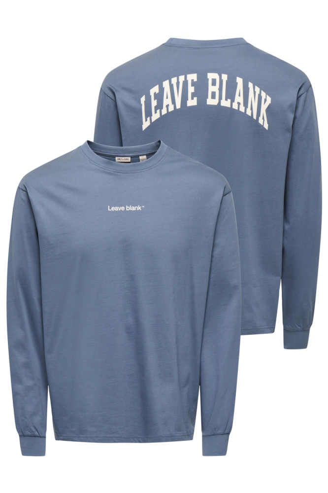 Only & Sons blauwe heren t-shirt | Vooraanzicht