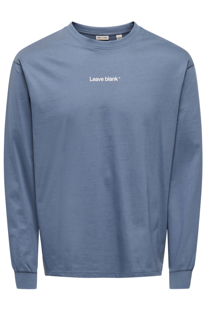 Only & Sons blauwe heren t-shirt | Vooraanzicht