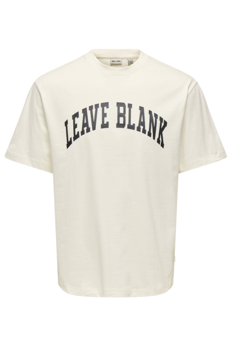 Only & Sons beige heren t-shirt | Vooraanzicht