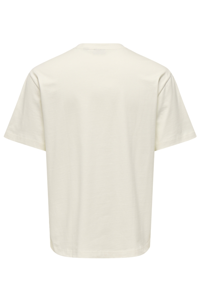 Only & Sons beige heren t-shirt | Achteraanzicht