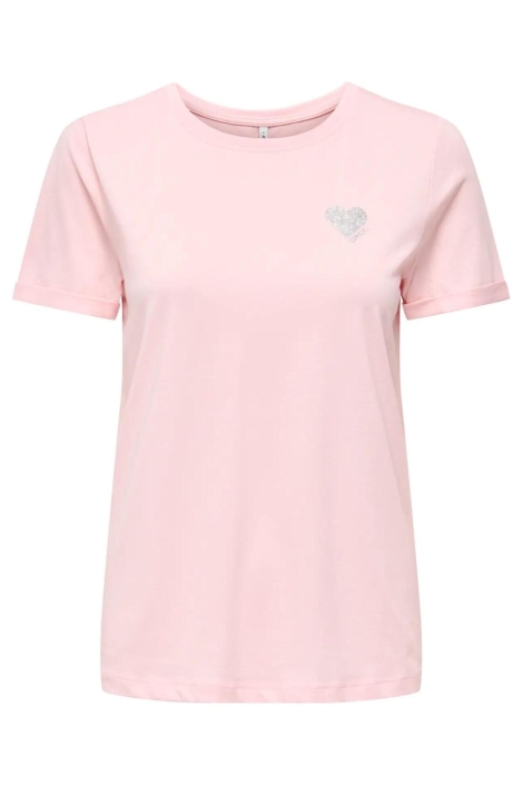 Only roze dames t-shirt | Vooraanzicht