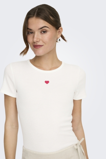 Only onlelva june emb s/s tee jrs noos Wit