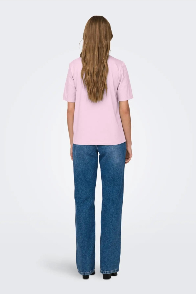 Only roze dames t-shirt | Model
