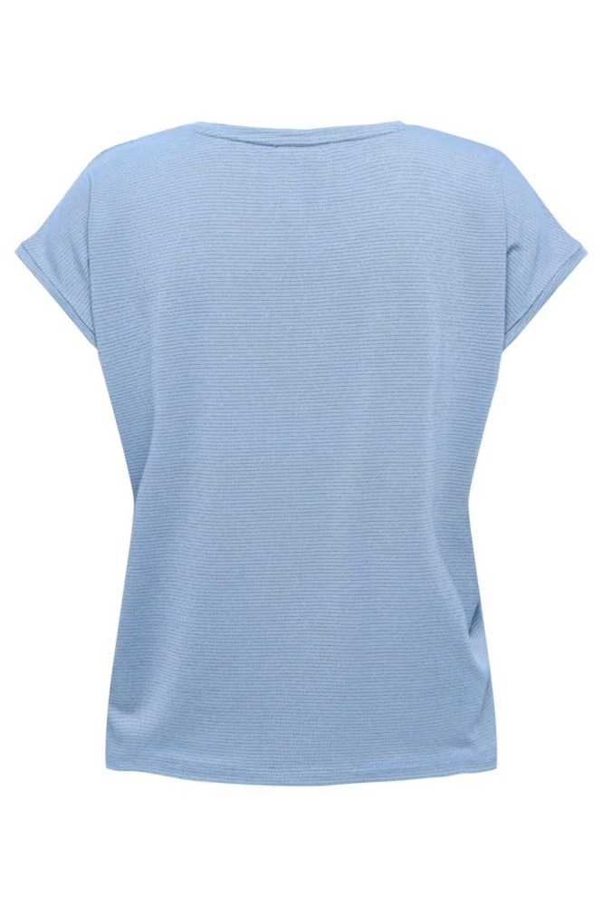 Only blauwe dames t-shirt | Achteraanzicht