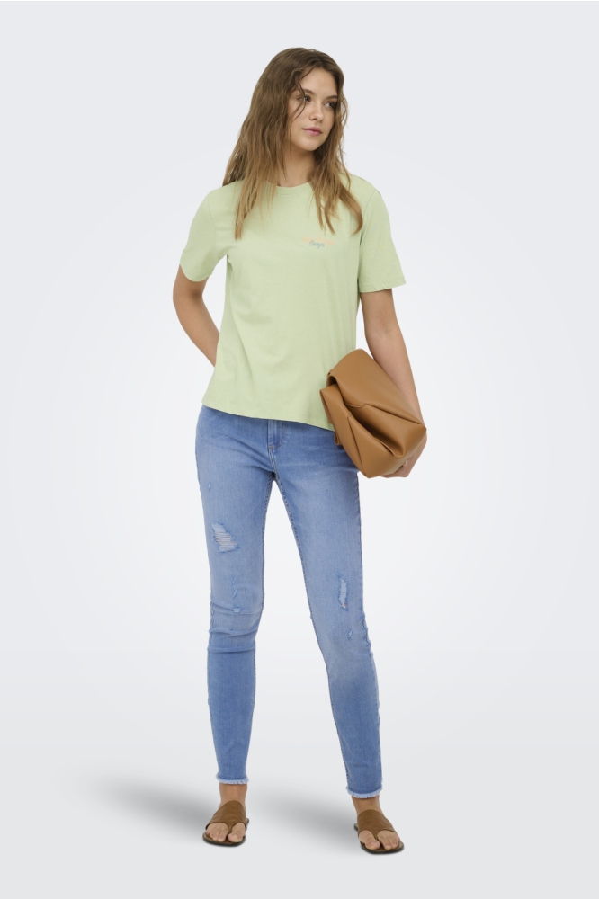 Only groene dames t-shirt | Model