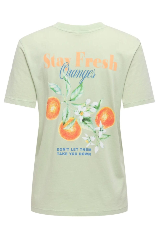 Only groene dames t-shirt | Achteraanzicht